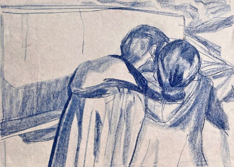 mahsa hashemi, 2020, 2020 series, pastel on cardboard