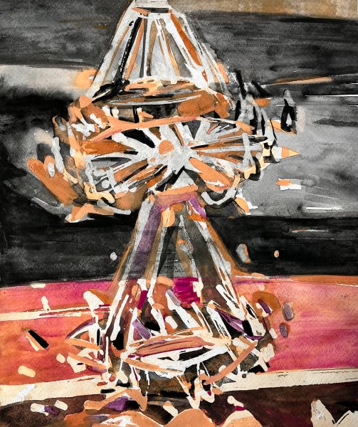 mahsa hashemi, 2024, 2024 series, gouache on cardboard