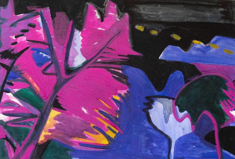 mahsa hashemi, 2023, 2022-2023 series, gouache on cardboard