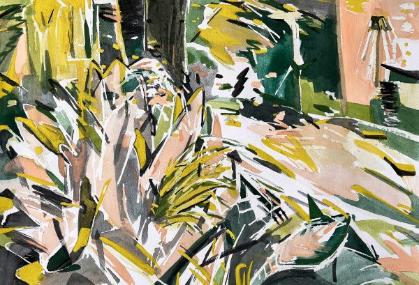 mahsa hashemi, 2024, 2024 series, gouache on cardboard