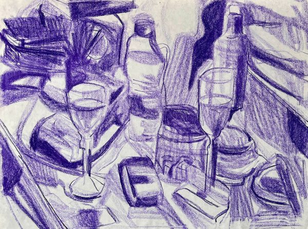 mahsa hashemi, 2020, 2020 series, pastel on cardboard